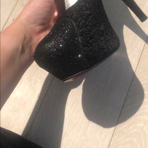 35 forever Shoes - Black lace and sparkle heels! 35 forever Shoes - Black lace and sparkle heels!